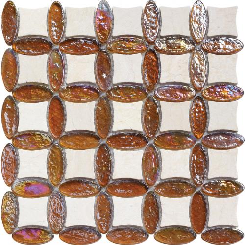 CA029 / Elipse+Marble Glass Mosaic Mystic Collection