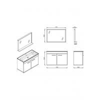 Ece Banyo Rubino Banyo Dolabı 80 cm Set Beyaz Meşe 24RBS009080E