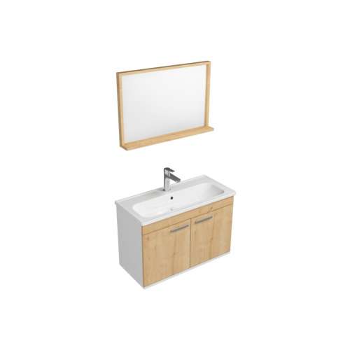 Ece Banyo Rubino Banyo Dolabı 80 cm Set Beyaz Meşe 24RBS009080E